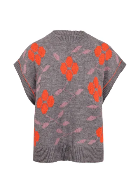 Essentiel Antwerp Karre floral-intarsia knitted vest Grey KARRE