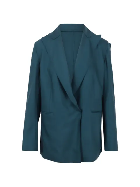 Gianluca Capannolo frayed-edge peaked-lapel blazer Blue 26IG237400