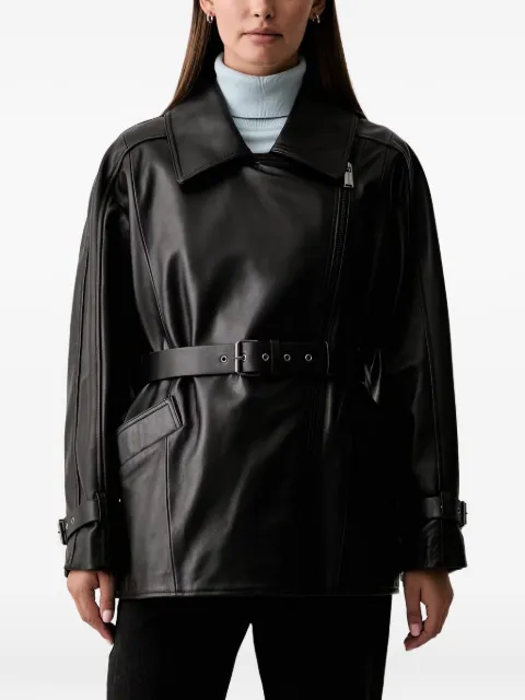 Trussardi leather biker jacket Black R303A000786N