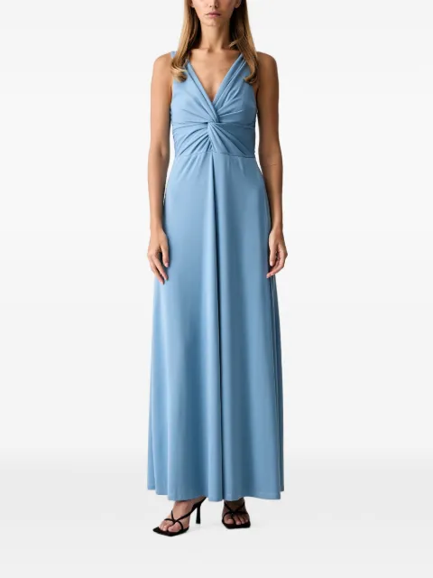 VICOLO twist-detail side-slit maxi dress Blue TAB2042