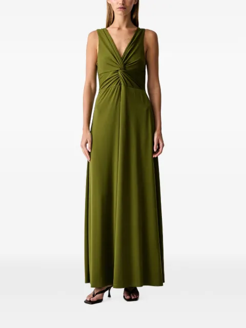 VICOLO twist-detail V-neck maxi dress Green TAB2042