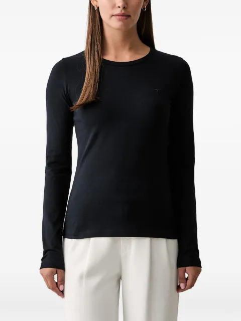 Trussardi logo-embroidered long-sleeve T-shirt Black G0276000326N