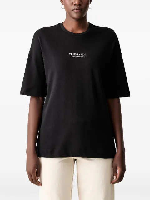 Trussardi logo-print drop-shoulder T-shirt Black G0286000327N