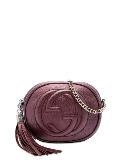Gucci Pre-Owned 2016-2026 Mini Metallic Pebbled Calfskin Soho Chain crossbody bag Purple 6S6G0THZBZ4UYJ9W