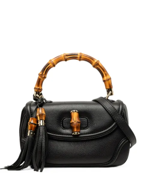 Gucci Pre-Owned 2000-2015 Medium Calfskin New Bamboo satchel Black JPQH35VR14XY5RRB