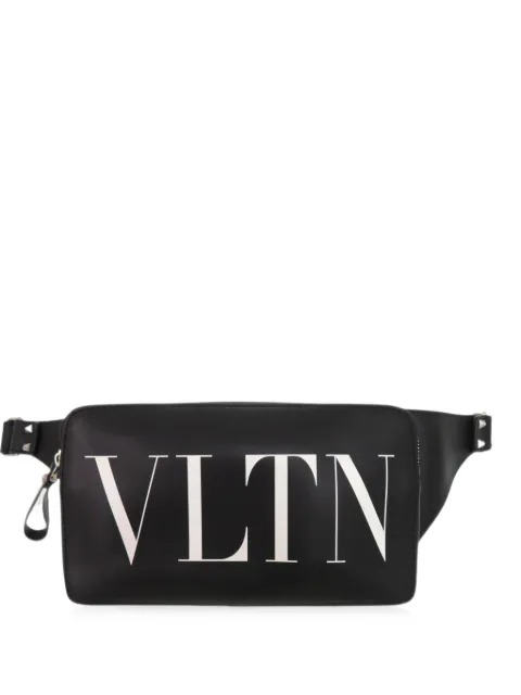 Valentino Garavani Pre-Owned 2018-2026 Leather VLTN Rockstud belt bag Black IHEFG7MV2OCUIEDH