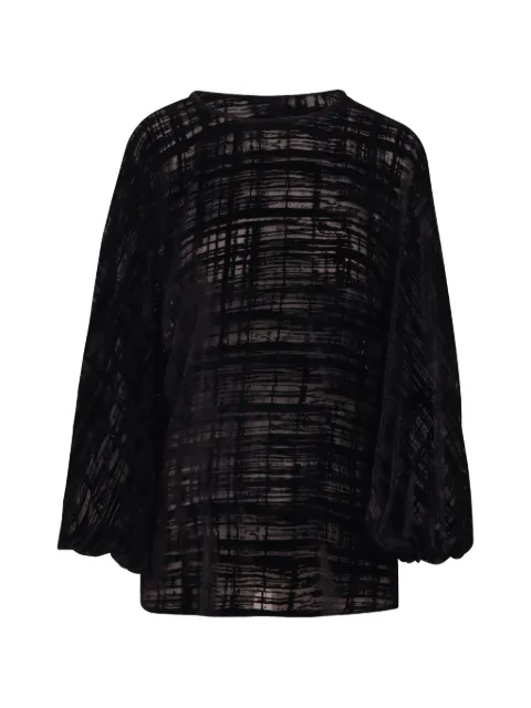 Gianluca Capannolo check-print balloon-sleeve blouse Black 26IT193700