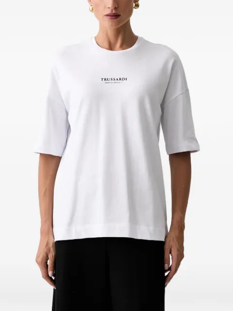 Trussardi logo-print drop-shoulder T-shirt White G0286000327N