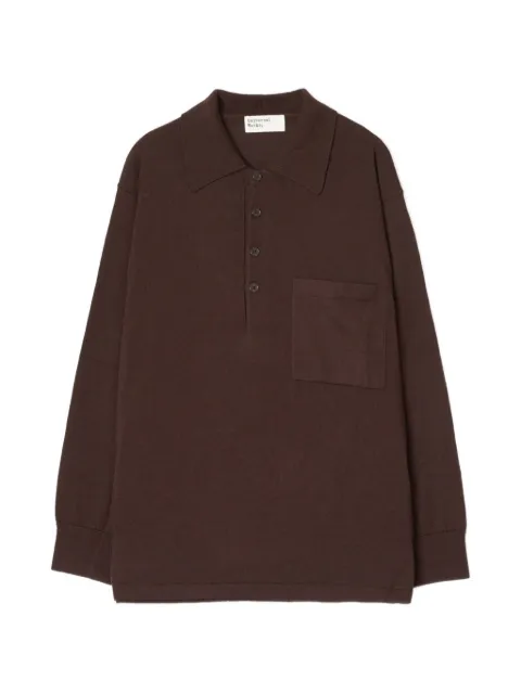 Universal Works button-down merino wool sweater Brown 35472