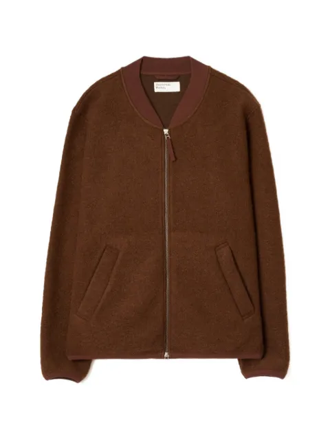 Universal Works zip-up wool-blend bomber jacket Brown 00018