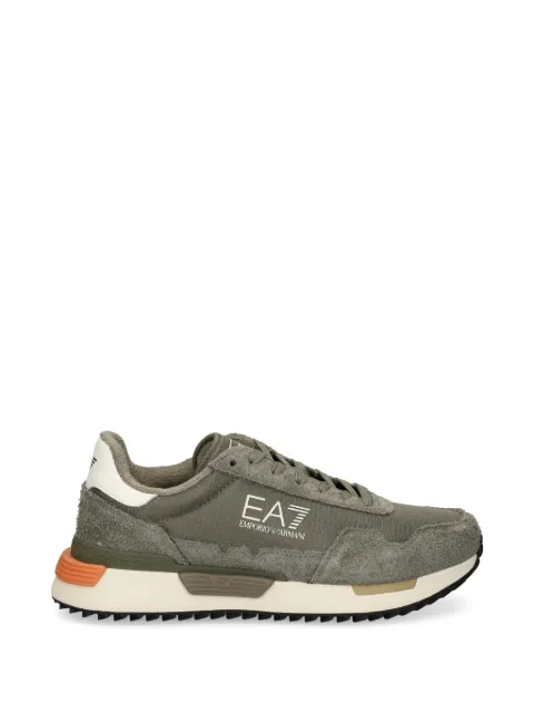 Ea7 Emporio Armani logo-print panelled sneakers Green 7X000380AF19175