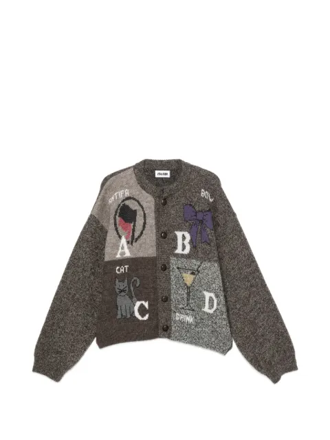 Magliano patchwork intarsia-knit cardigan Brown MGFW26CA03073
