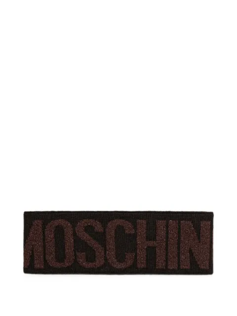 Moschino logo-intarsia knitted headband Brown M233865216