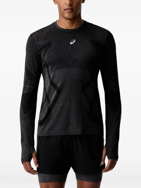 ASICS Road Seamless logo-print thumb-slot T-shirt Black 2011D356