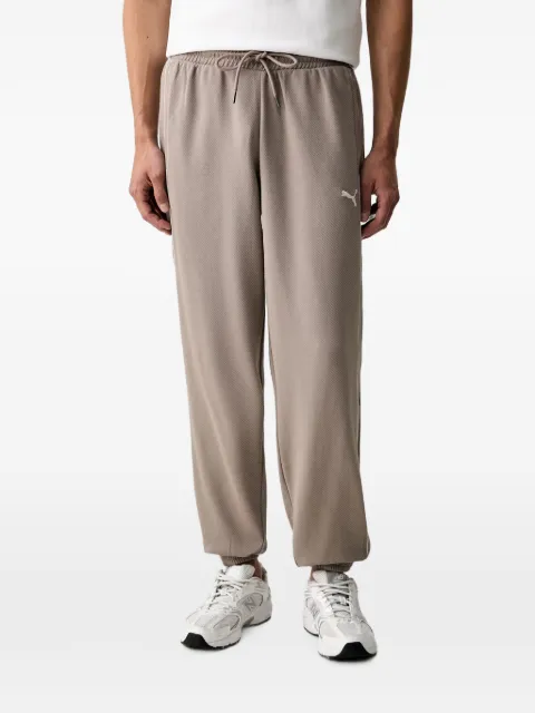 PUMA logo-embroidered drawstring track pants Neutrals 694300