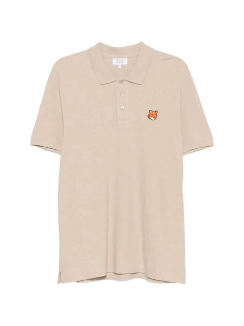 Maison Kitsuné Fox Head patch polo shirt Neutrals PM00209KP0002
