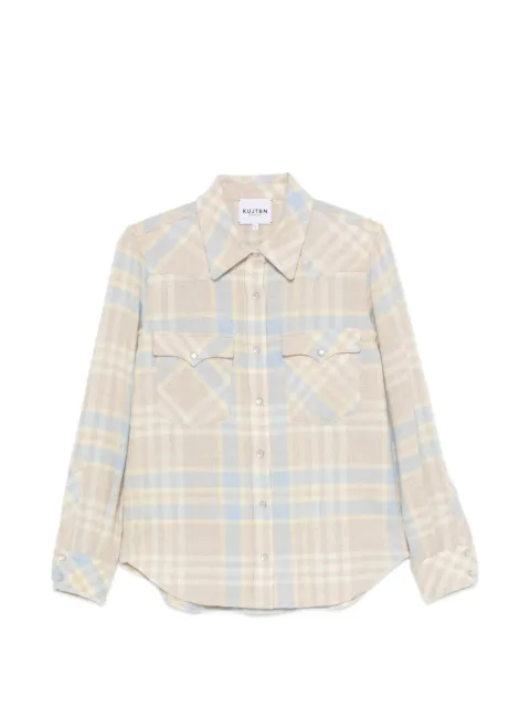 kujten Lumber check-pattern button-up shirt Neutrals F4754