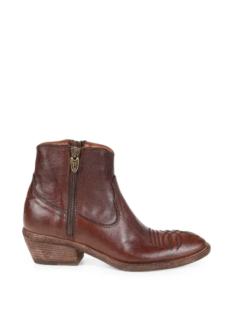 Fauzian Jeunesse embroidered leather cowboy boots Brown 3960