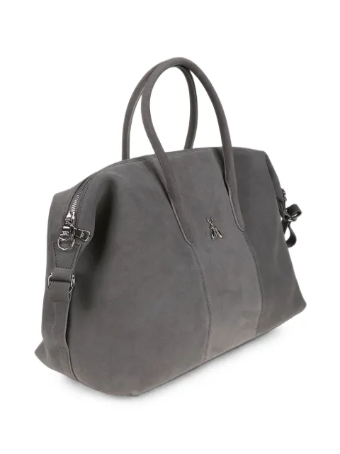 Patrizia Pepe suede-finish logo-plaque tote bag Grey 8B0012L152
