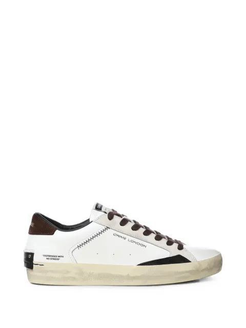 Crime London Distressed leather sneakers White 10003AA9
