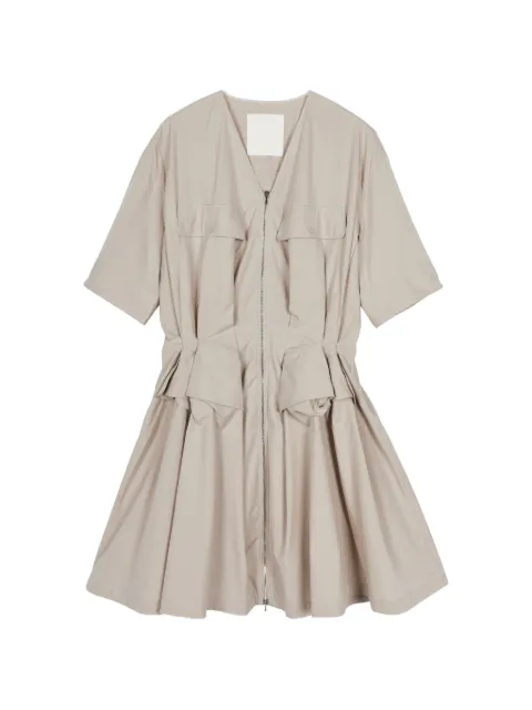 JNBY draped-waist short-sleeve mini dress Neutrals 5Q7G10490