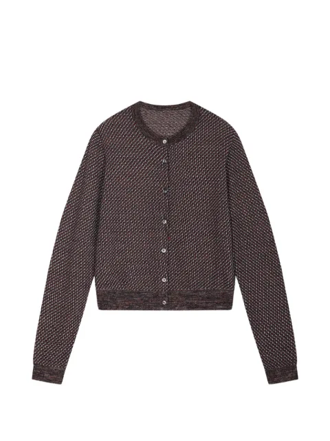 JNBY geometric-pattern cropped cardigan Brown 5Q8312050