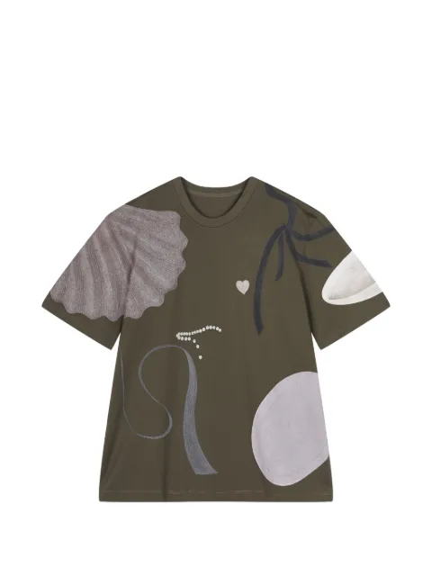 JNBY abstract-print short-sleeve T-shirt Green 5Q8111280
