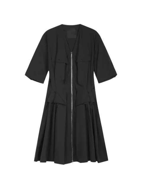 JNBY draped-waist zip-up mini dress Black 5Q7G10490
