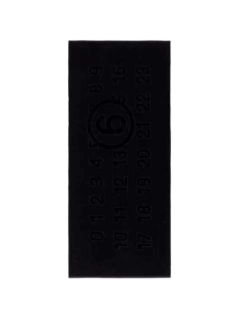 MM6 Maison Margiela Numeric logo-embossed beach towel Black MYP000150