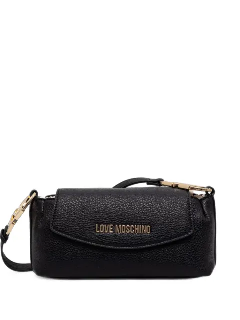 Love Moschino logo-plaque pebbled crossbody bag Black JC4013PP1PLB0