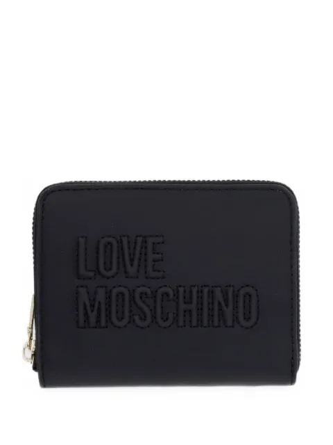 Love Moschino logo-embossed zip-around wallet Black JC5502PP1PLE0