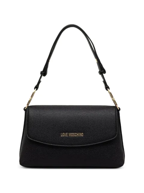 Love Moschino logo-plaque pebbled tote bag Black JC4017PP1PLB
