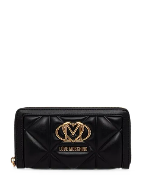 Love Moschino quilted logo-plaque wallet Black JC5644PP1PL
