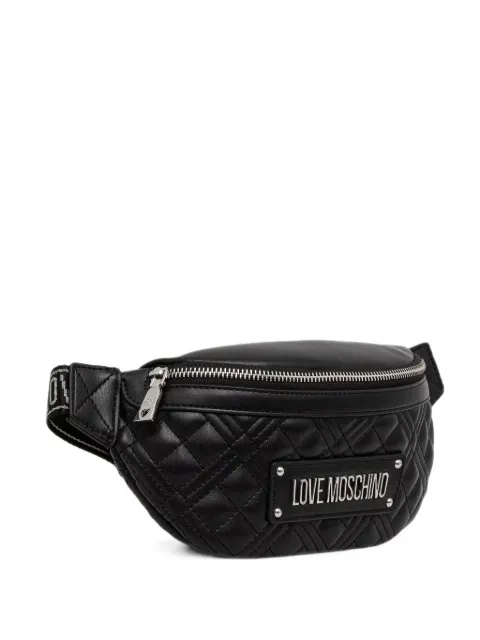 Love Moschino quilted logo-plaque belt bag Black JC4003PP1PLA0