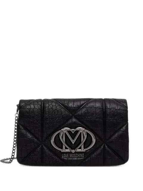 Love Moschino quilted crocodile-effect cross body bag Black JC4043PP1PLF1