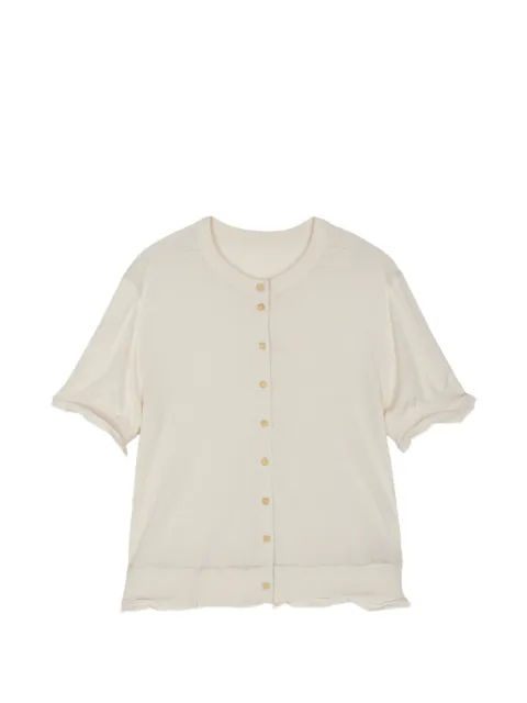 LESS raw-edge short-sleeved cardigan Neutrals 2Q7315400