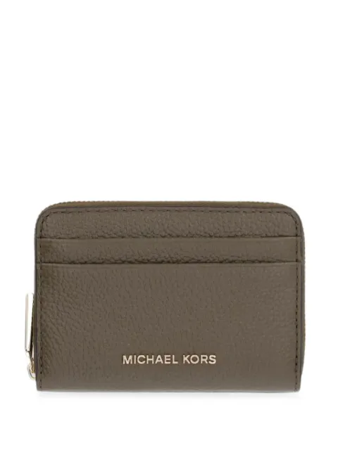 Michael Michael Kors logo-plaque pebbled wallet Brown 32T4GJ6Z5L