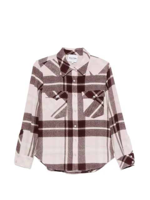 kujten Lumber check-pattern button-down shirt Pink F4754