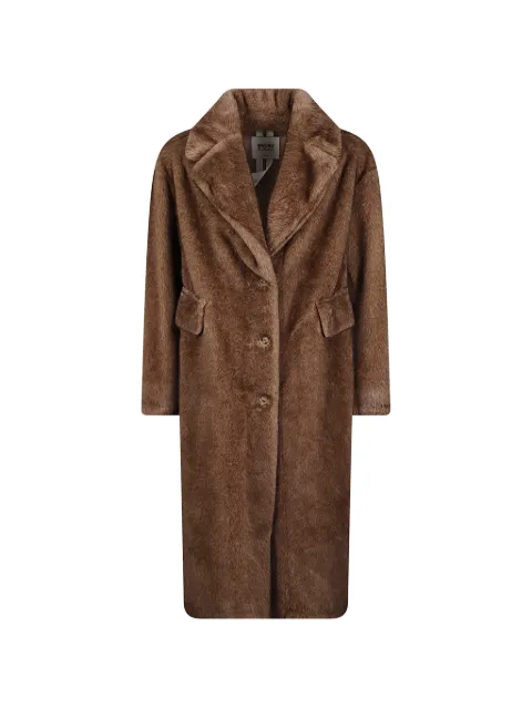S.W.O.R.D 6.6.44 single-breasted faux-fur coat Brown 9138EKO
