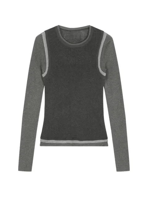 JNBY paneled long-sleeve T-shirt Grey 5Q831343