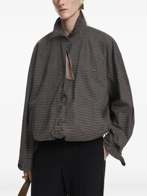 JNBY geometric-print oversized shirt Black 5Q8213860
