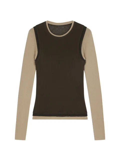 JNBY paneled long-sleeves top Brown 5Q8313430