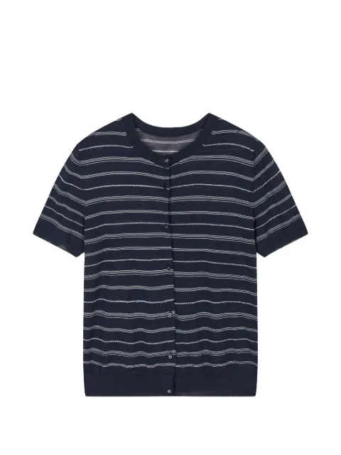JNBY striped cropped cardigan Blue 5Q7312240