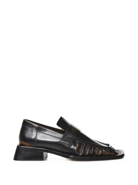 Miista Airi brushed-finish ruched loafers Brown MI5910