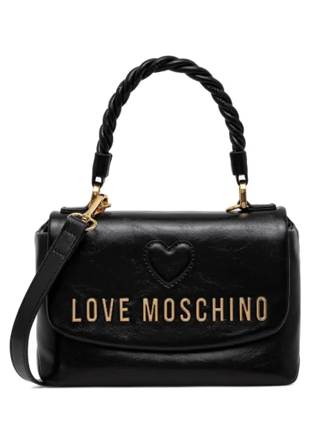 Love Moschino heart-motif twisted-handle tote bag Black JC4136PP1PL11