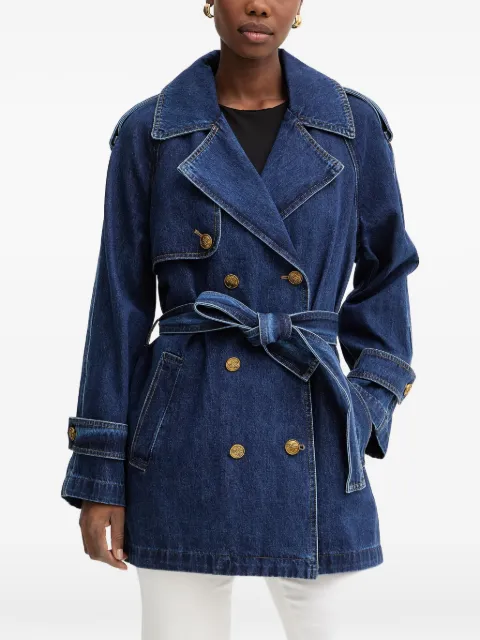 LUISA SPAGNOLI Vescovo double-breasted belted denim coat Blue 542910