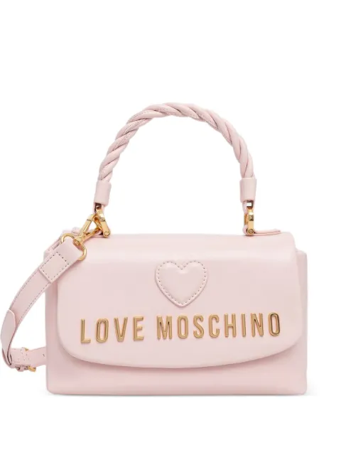 Love Moschino heart-patch twisted-handle tote bag Pink JC4136PP1PL11