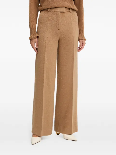 LUISA SPAGNOLI brushed-effect wide-leg trousers Brown 542647
