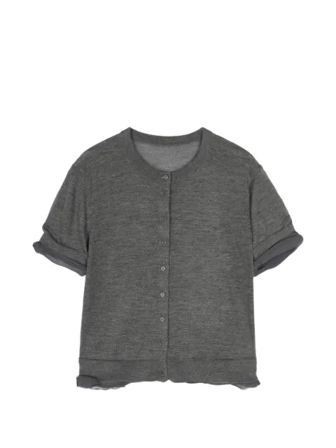 LESS short-sleeved cardigan Grey 2Q7315400