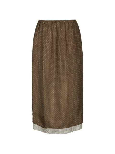 LESS polka-dot silk midi skirt Brown 2Q7D15080